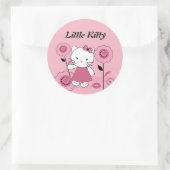 Little Kitty Runder Aufkleber (Tasche)