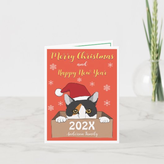 Little Kitty Weihnachtskarte Dankeskarte (Vorderseite)