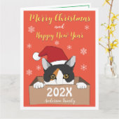 Little Kitty Weihnachtskarte Karte (Gelbe Blume)