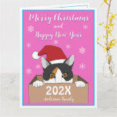 Little Kitty Weihnachtskarte Karte (Gelbe Blume)