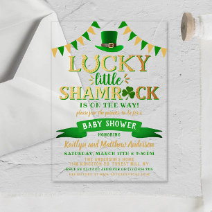 Little Kleeblatt St. Patrick's Day Baby Shower Acryleinladungen