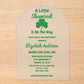 Little Kleeblatt St Patrick's Day Baby Shower Acryleinladungen (Vorderseite)