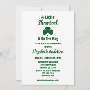 Little Kleeblatt St Patrick's Day Baby Shower Einladung