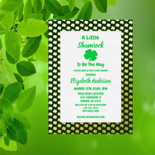 Little Kleeblatt St Patrick's Day Baby Shower Folieneinladung