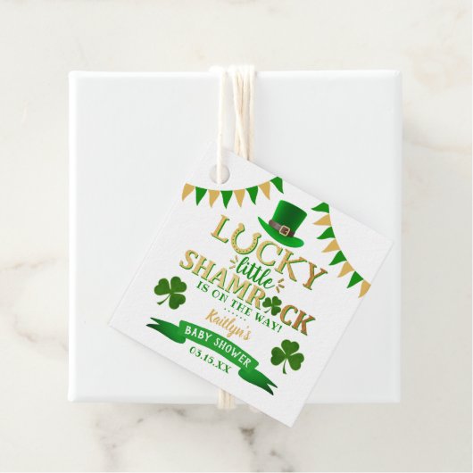 Little Kleeblatt St. Patrick's Day Baby Shower Geschenkanhänger (Beispiel)