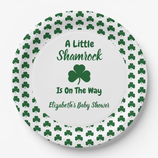 Little Kleeblatt St Patrick's Day Baby Shower Pappteller (Vorderseite)