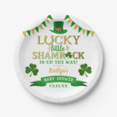 Little Kleeblatt St. Patrick's Day Baby Shower Pappteller (Vorderseite)