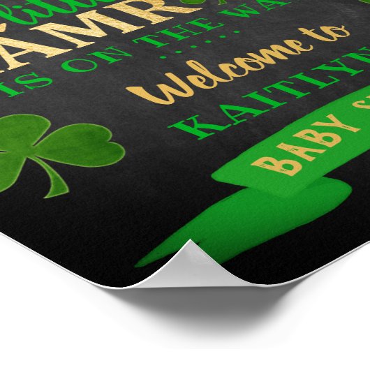 Little Kleeblatt St. Patrick's Day Baby Shower Poster (Ecke)