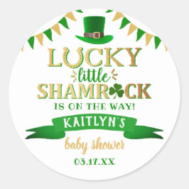 Little Kleeblatt St. Patrick's Day Baby Shower Runder Aufkleber