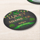 Little Kleeblatt St. Patrick's Day Baby Shower Runder Pappuntersetzer (Angewinkelt)