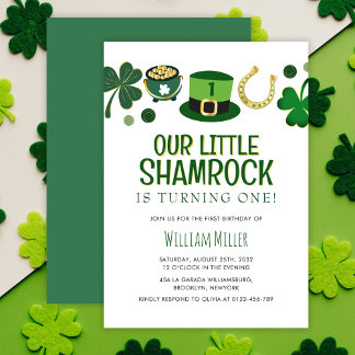 Little Kleeblatt St Patrick's Day Geburtstag Einladung