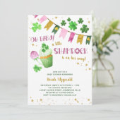 Little Kleeblatt St Patricks Girl Oh Babydusche Einladung (Stehend Vorderseite)