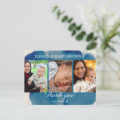 Little Knight Dragon Baby Dusche Danke Foto Postkarte (Stehend Vorderseite)