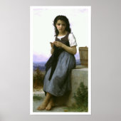 "Little Knitter" William-Adolphe Bouguereau Poster (Vorne)