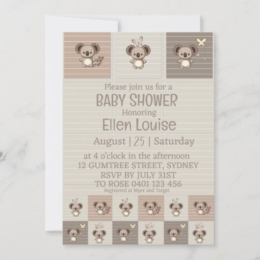 Little Koala Bliss Einladung (Vorderseite)