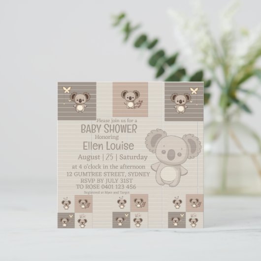 Little Koala Bliss Save The Date (Stehend Vorderseite)