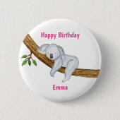 Little Koala Happy Birthday Button (Vorderseite)