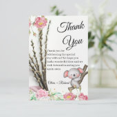 Little Koala Wedding Thank You Card for Guests All Dankeskarte (Stehend Vorderseite)