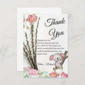 Little Koala Wedding Thank You Card for Guests All Dankeskarte (Vorne/Hinten)