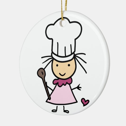 Little Koch Girl Keramik Ornament (Links)