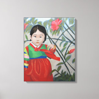 Little Korean Girl Print auf Leinwand