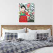 Little Korean Girl Print auf Leinwand (Insitu (Schlafzimmer))