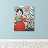 Little Korean Girl Print auf Leinwand (Insitu (Holzboden))