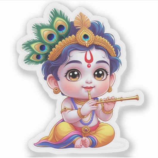 Little Krishna - Hindu God Sticker (Vorderseite)