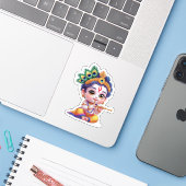 Little Krishna - Hindu-Gott-Aufkleber Aufkleber (Laptop mit iPhone)