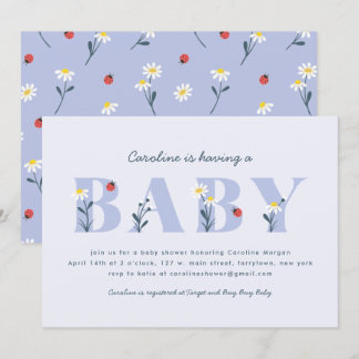Little Lady Baby Shower Einladung - Lavendel