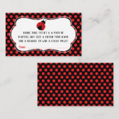 Little Lady Diaper Raffle Ticket, Ladybug Begleitkarte (Vorne/Hinten)
