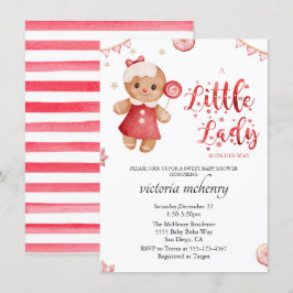 Little Lady Gingerbrot Weihnachtsmädchen Babydusch Einladung