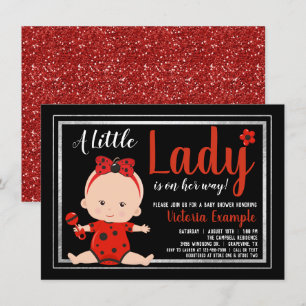 Little Lady Ladybug Baby Girl Babydusche Einladung