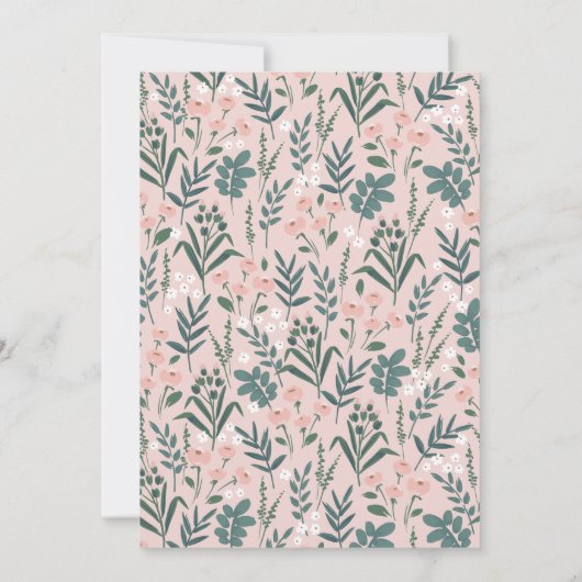 Little Lady Ladybug & Blätter Girl Baby Dusche Einladung (Rückseite)