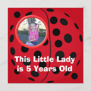 Little Lady Ladybug Geburtstagsparty Einladungen