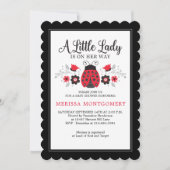 Little Lady Ladybug Girl Babydusche Einladung (Vorderseite)