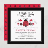 Little Lady Ladybug Girl Babydusche Einladung
