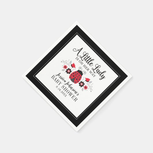 Little Lady Ladybug Girl Babydusche Einladung Serviette (Ecke)