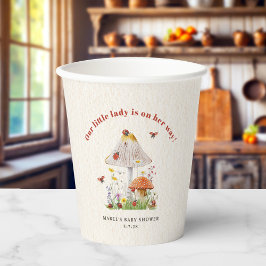 Little Lady Ladybug Mushroom Blume Babydusche Pappbecher