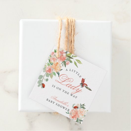 Little Lady Ladybug Rose Girl Baby Dusche Geschenkanhänger (Beispiel)