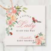 Little Lady Ladybug Rose Girl Baby Dusche Geschenkanhänger (Vorderseite)