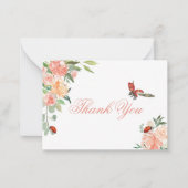 Little Lady Ladybug Rose Kinderdusche Danke Mitteilungskarte (Vorderseite)