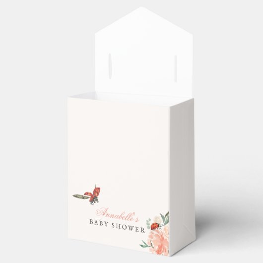 Little Lady Ladybug Roses Girl Baby Shower Geschenkschachtel (Geöffnet)