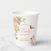 Little Lady Ladybug Roses Girl Baby Shower Pappbecher (Vorderseite)