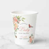 Little Lady Ladybug Roses Girl Baby Shower Pappbecher (Vorderseite)