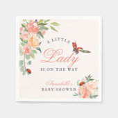 Little Lady Ladybug Roses Girl Baby Shower Serviette (Vorderseite)