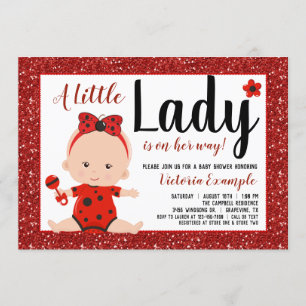 Little Ladybug Baby Girl Babydusche Einladung