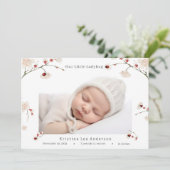 Little Ladybug Baby Girl Geburtsankündigung Einladung (Stehend Vorderseite)