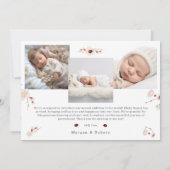 Little Ladybug Baby Girl Geburtsankündigung Einladung (Rückseite)