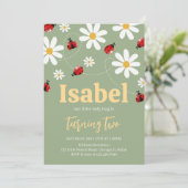 Little Ladybug Birthday Einladung (Stehend Vorderseite)